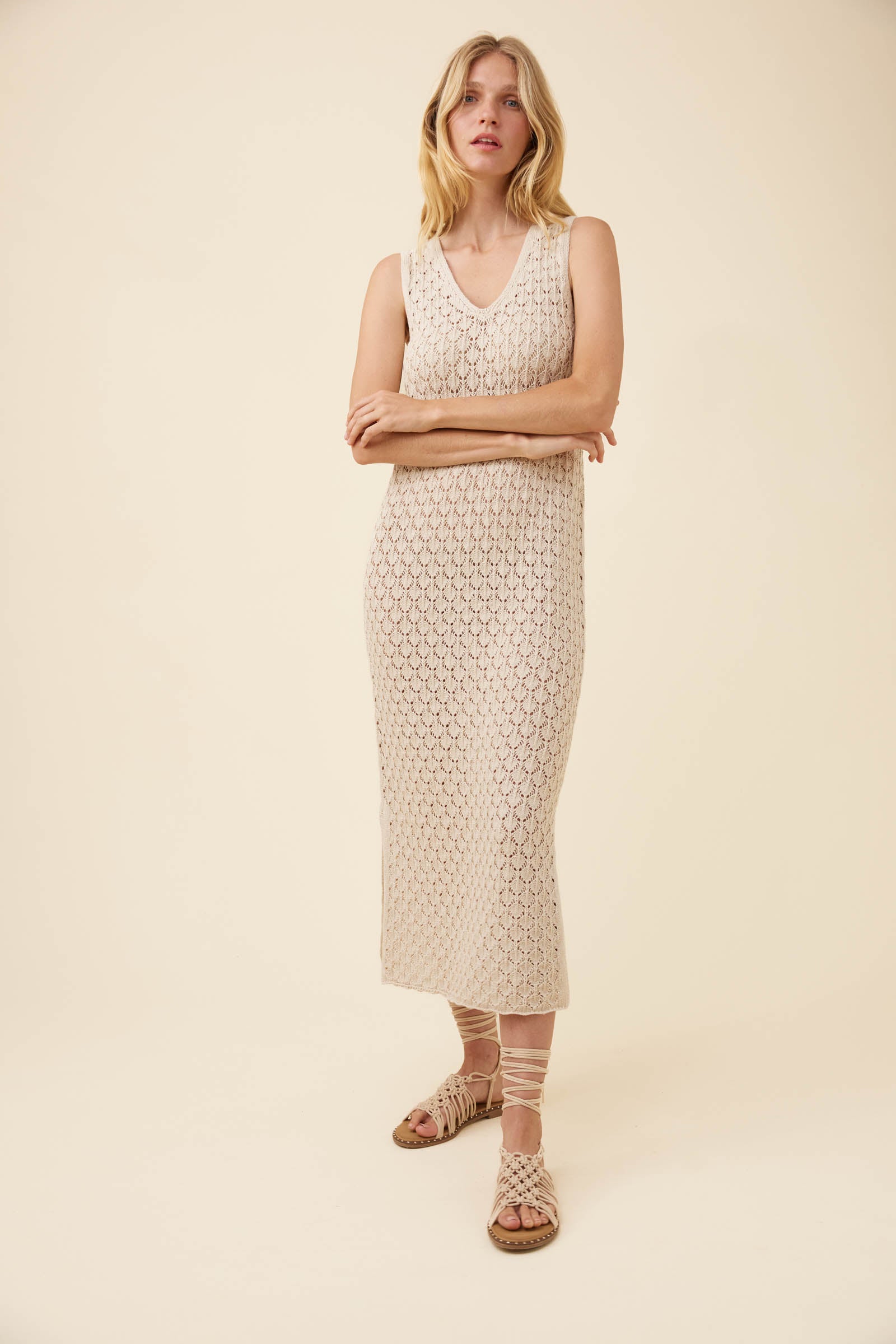 Mia Knit Dress - Canvas