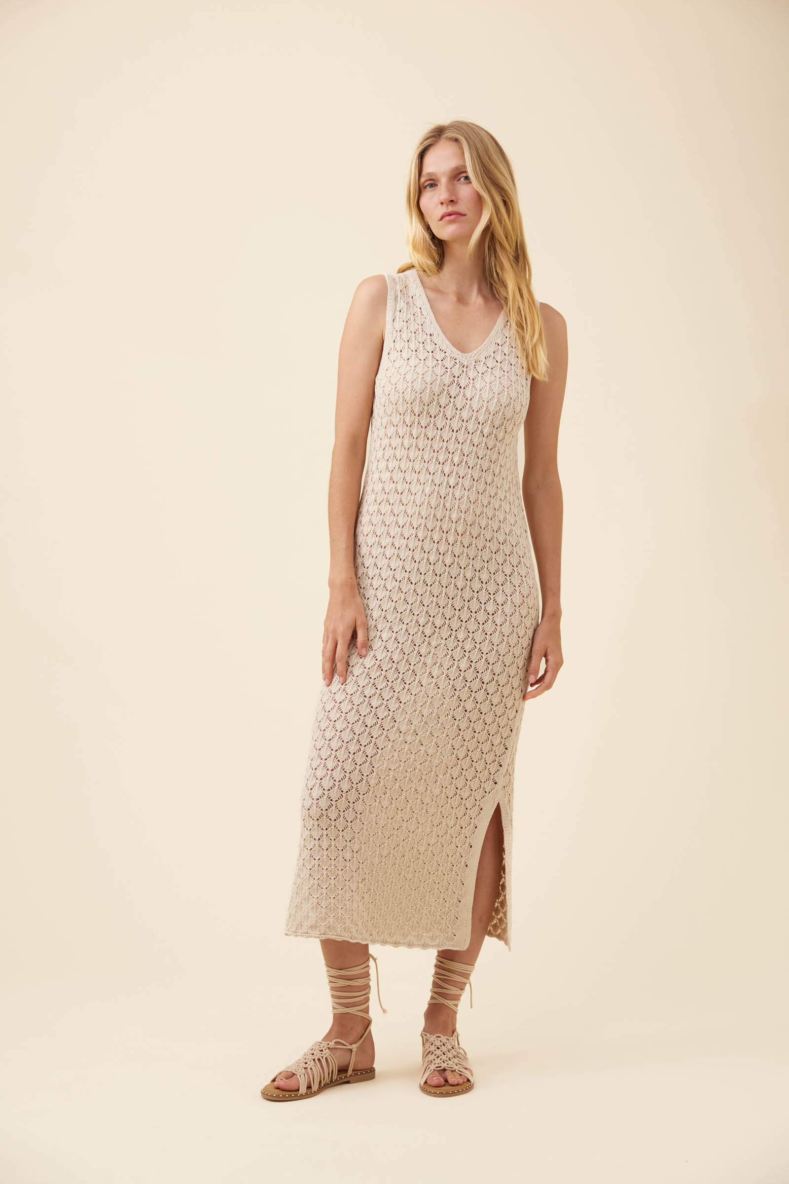 Mia Knit Dress - Canvas