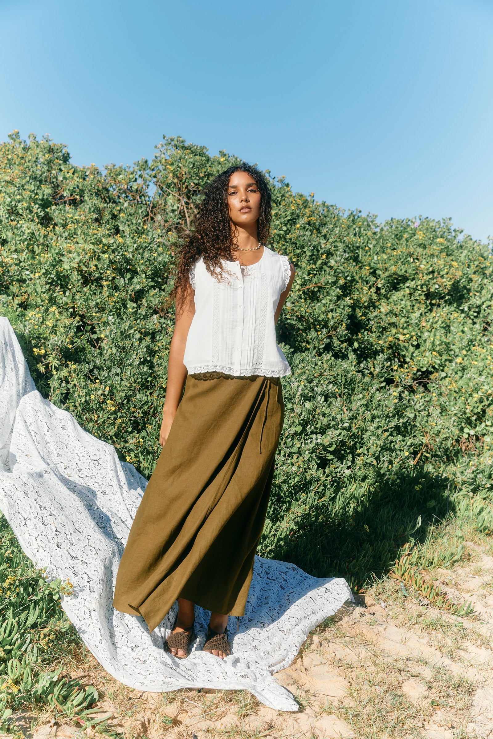 Anita Wrap Skirt - Olive
