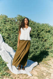 Anita Wrap Skirt - Olive