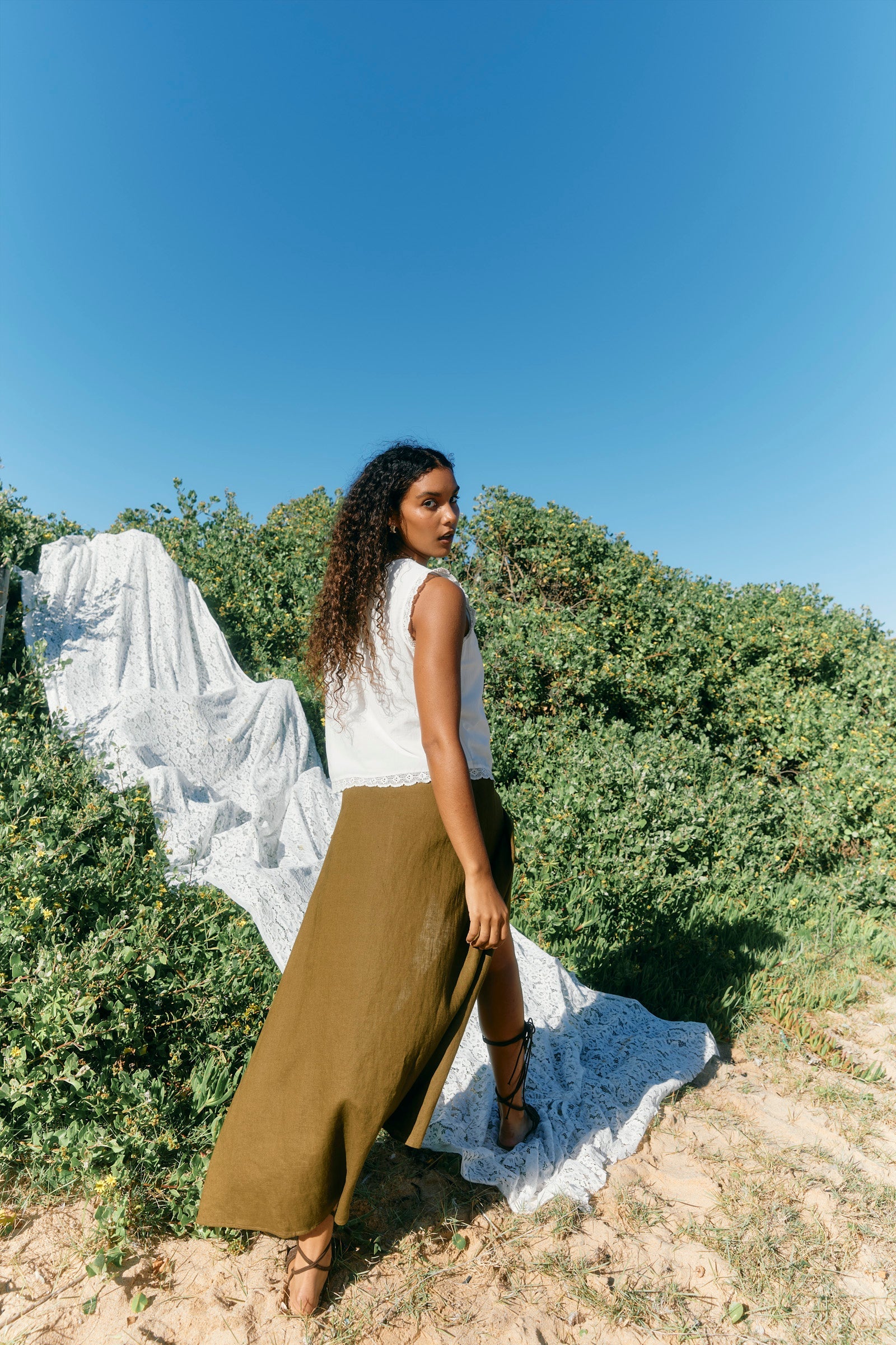Anita Wrap Skirt - Olive