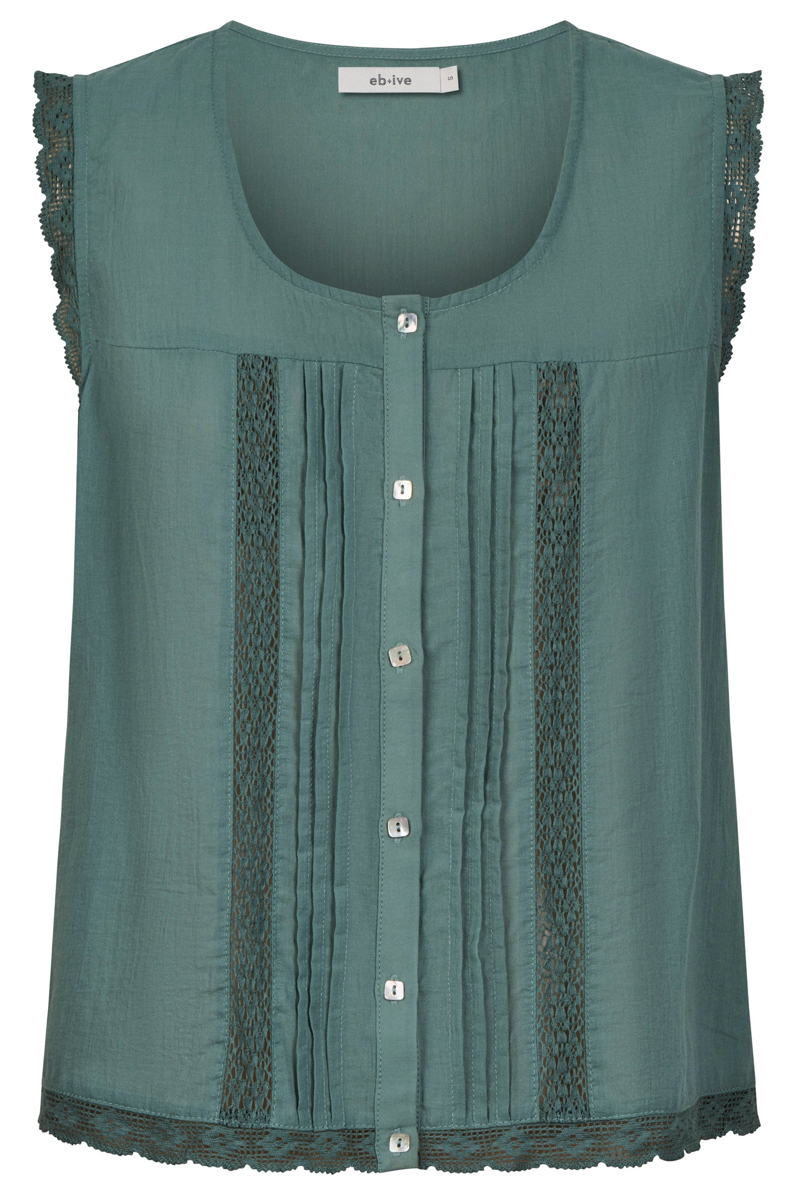 Frances Button Tank - Soft Teal