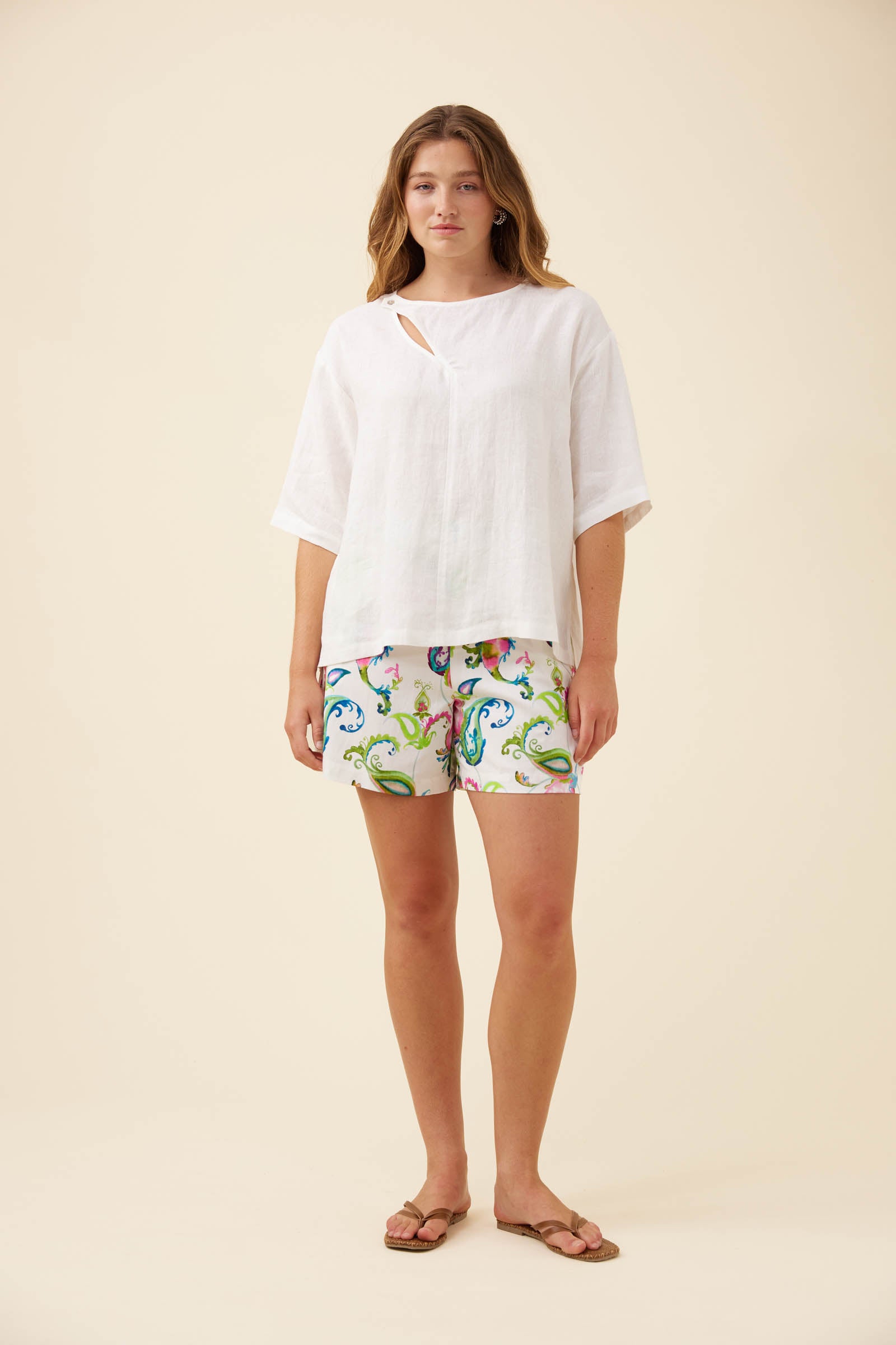 Anita Button Top - White