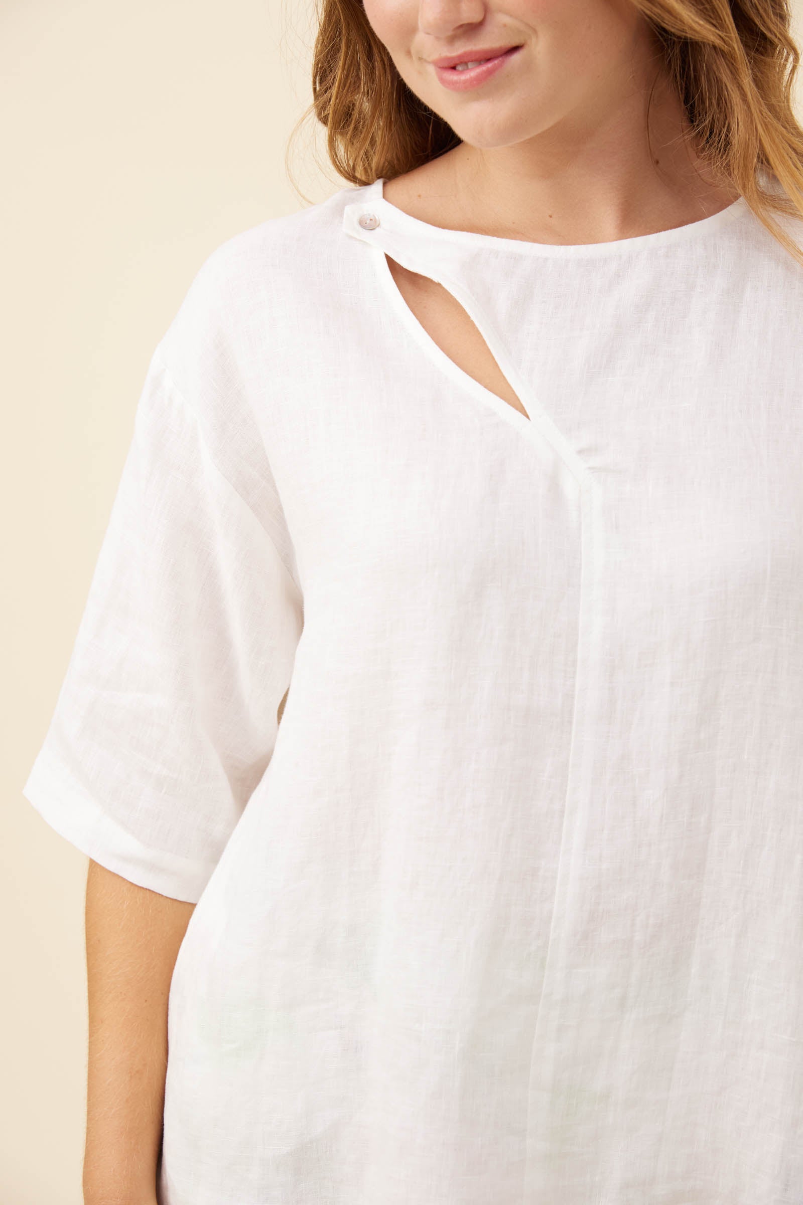 Anita Button Top - White