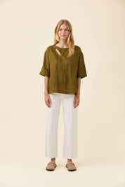 Anita Button Top - Olive