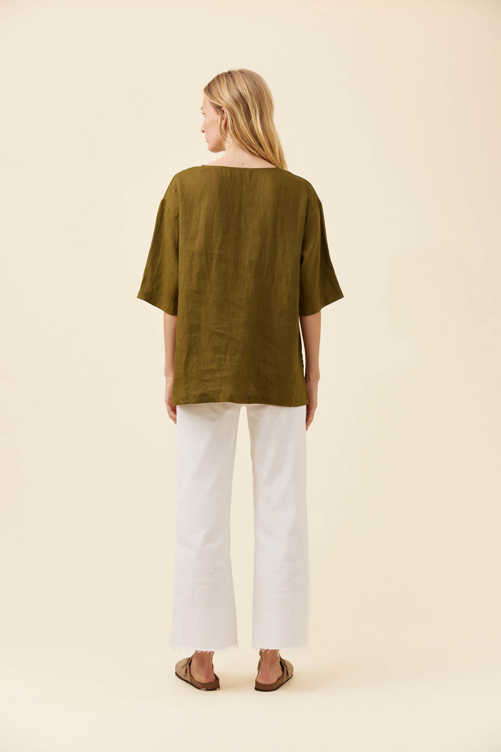 Anita Button Top - Olive