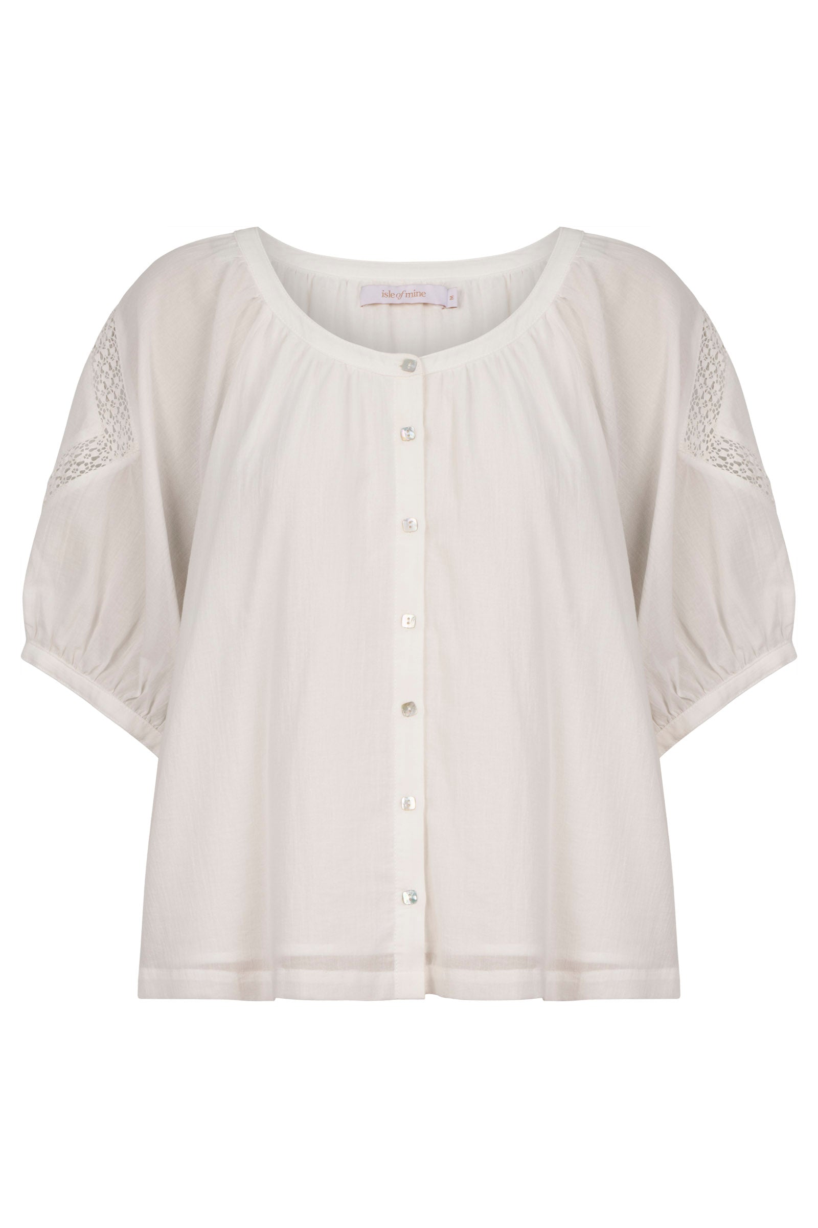 Frances Button Top - White