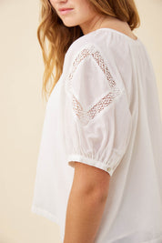 Frances Button Top - White