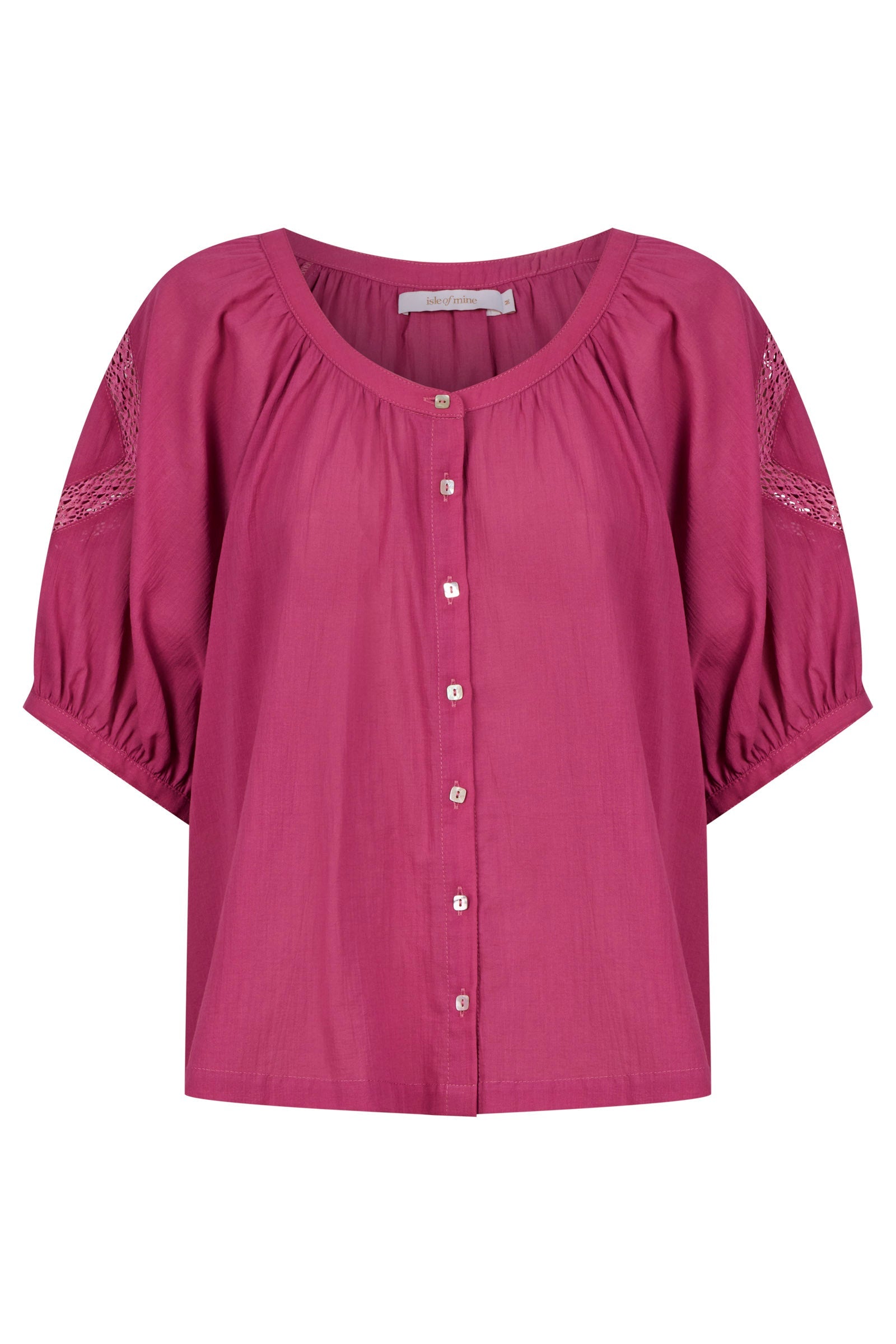 Frances Button Top - Magenta