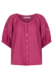 Frances Button Top - Magenta