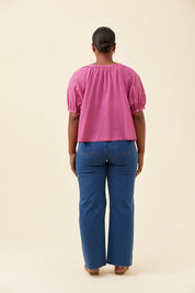 Frances Button Top - Magenta