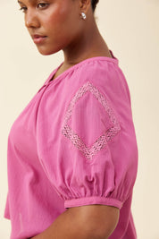 Frances Button Top - Magenta