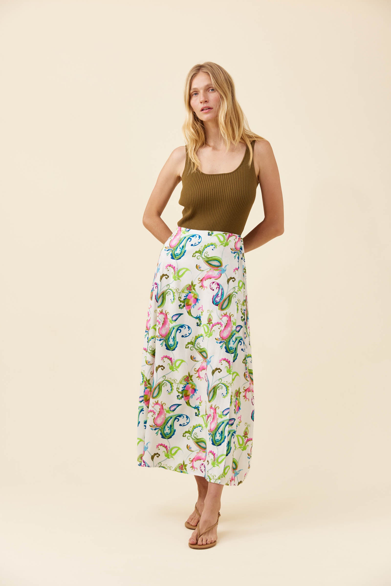 Anita Wrap Skirt - Paisley