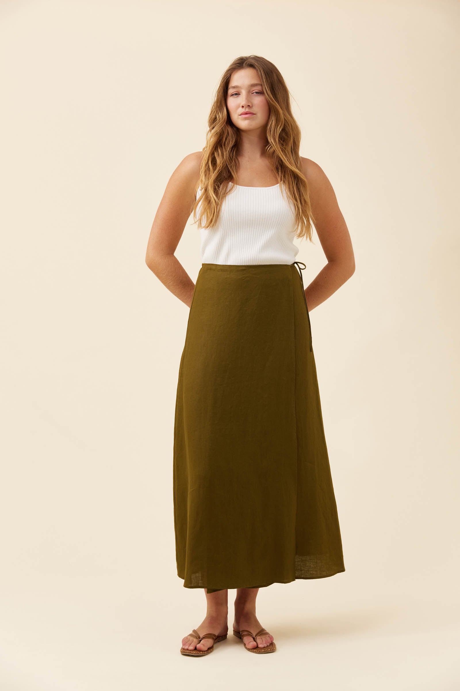 Anita Wrap Skirt - Olive