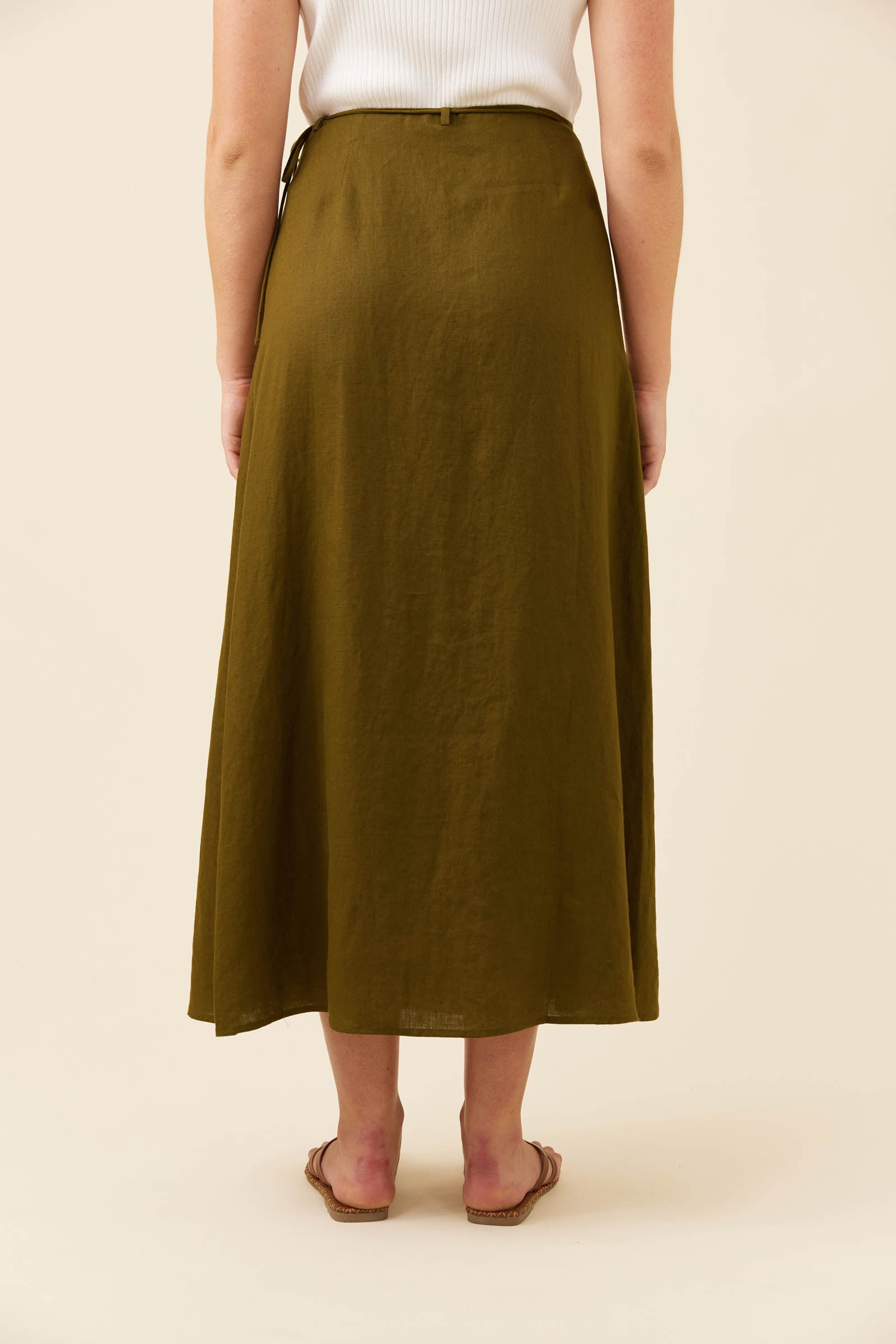 Anita Wrap Skirt - Olive