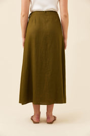 Anita Wrap Skirt - Olive