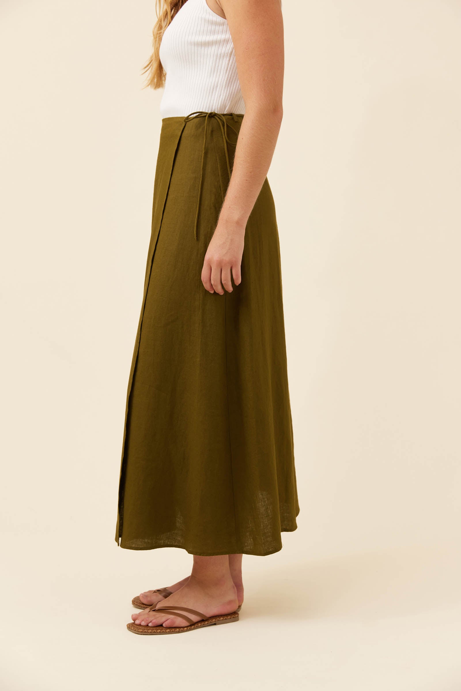 Anita Wrap Skirt - Olive