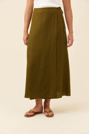 Anita Wrap Skirt - Olive