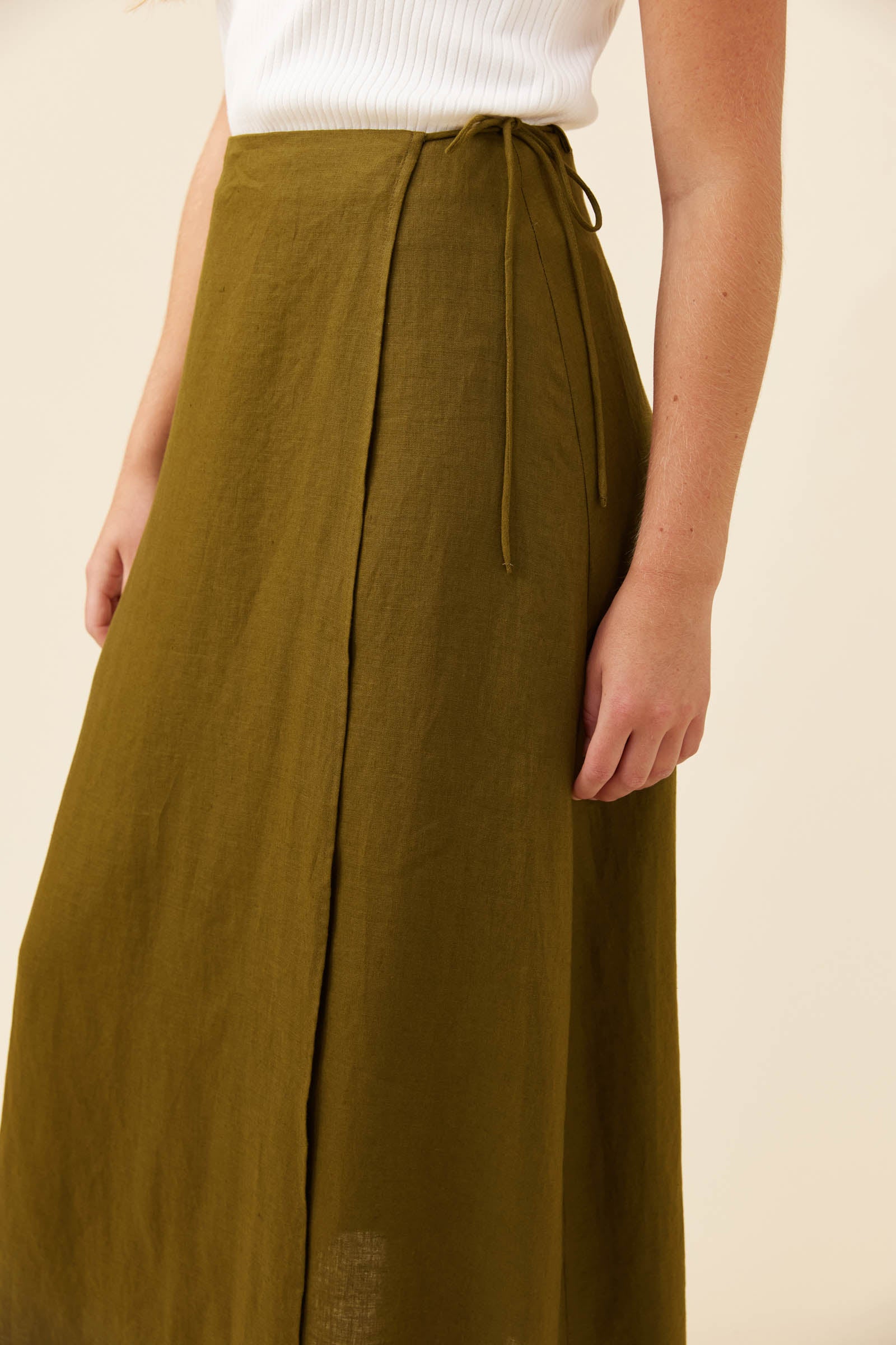Anita Wrap Skirt - Olive