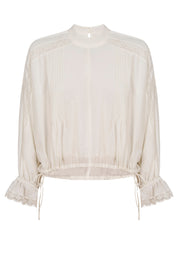Frances Drawstring Top - White
