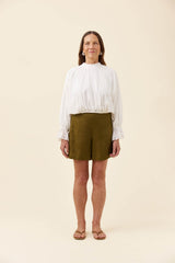 Frances Drawstring Top - White
