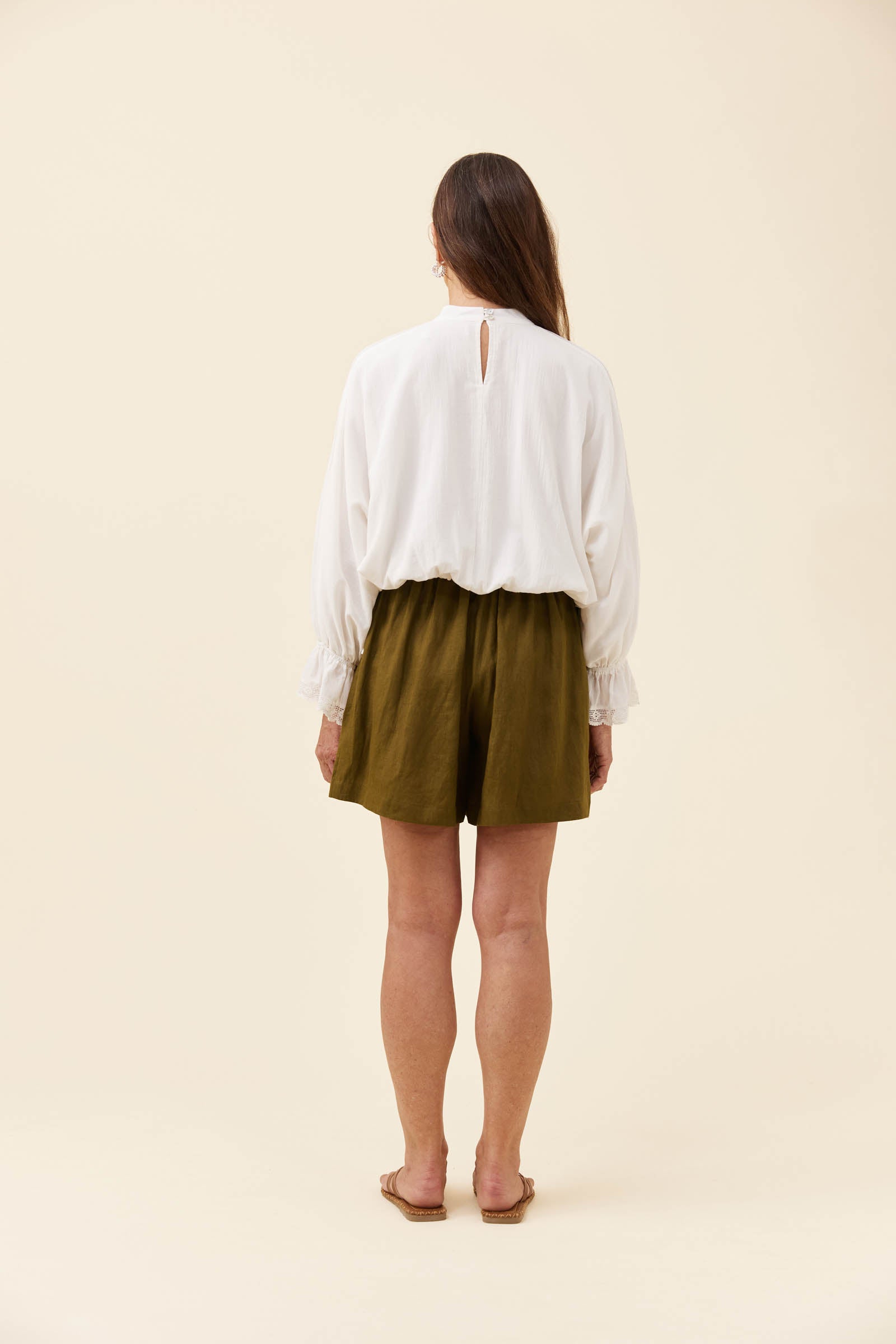 Frances Drawstring Top - White
