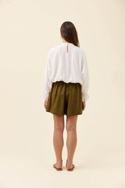 Frances Drawstring Top - White