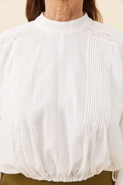 Frances Drawstring Top - White