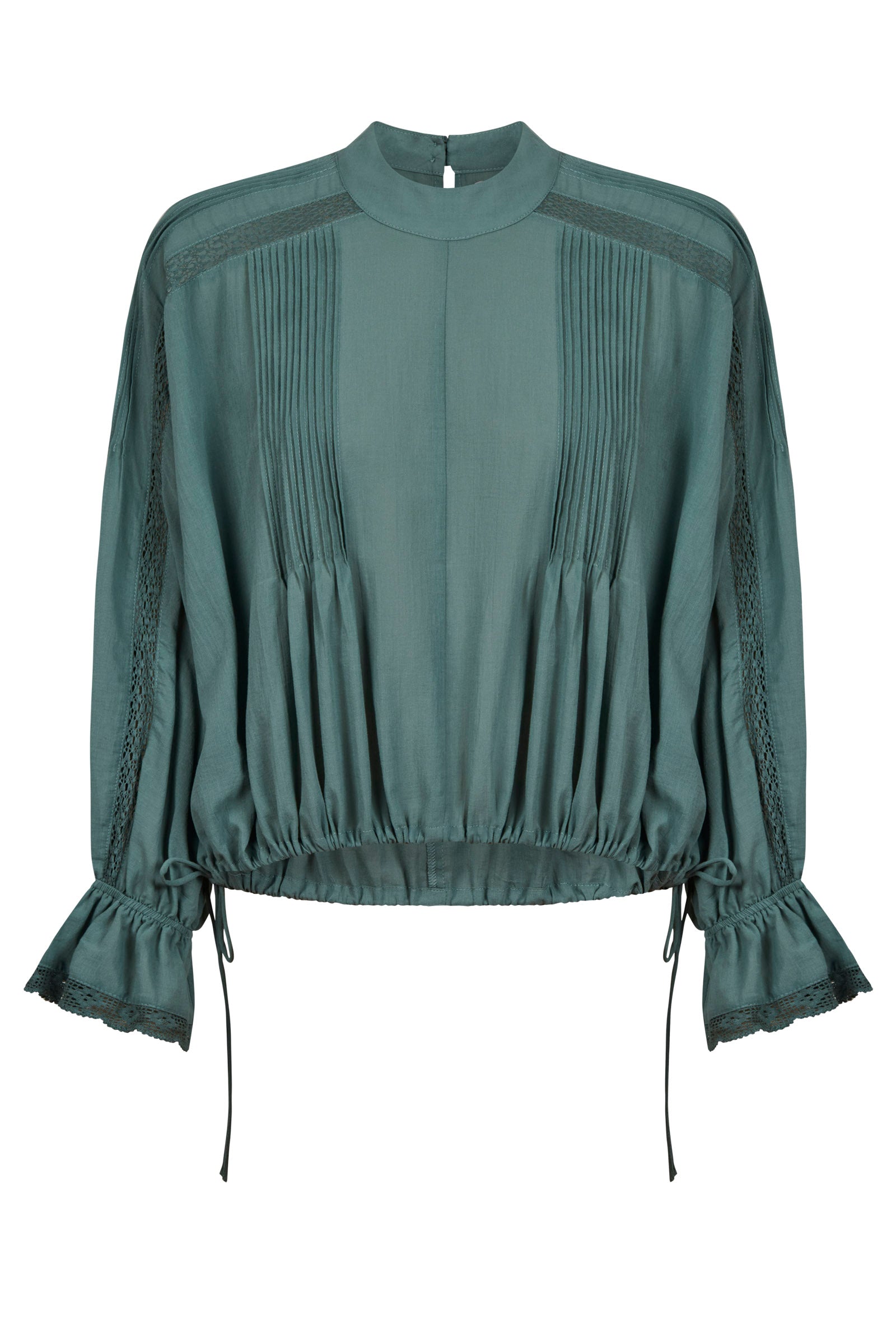 Frances Drawstring Top - Soft Teal