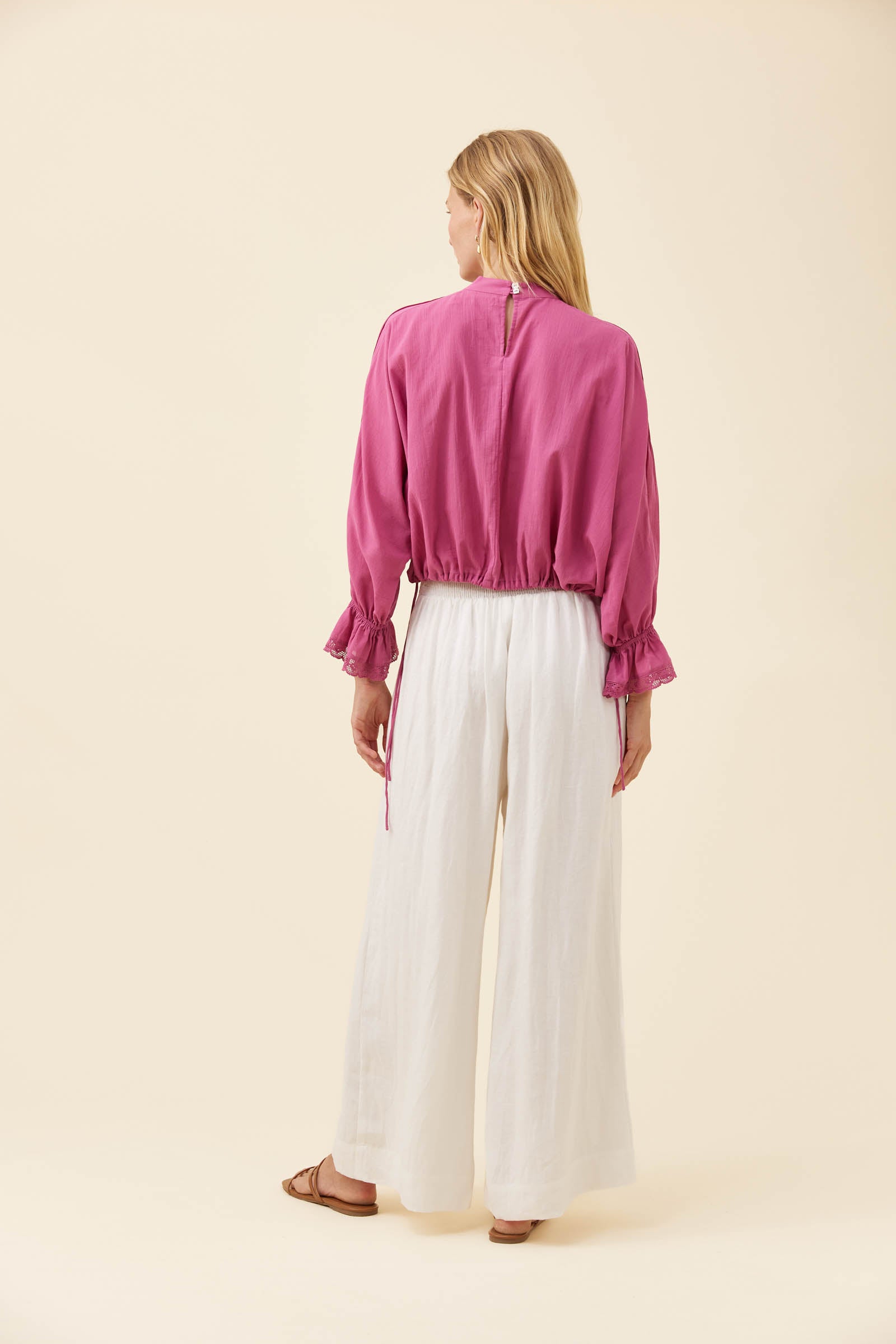 Frances Drawstring Top - Magenta