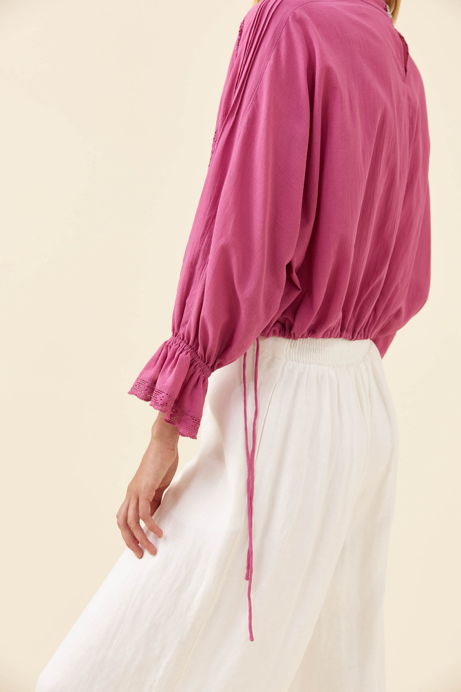 Frances Drawstring Top - Magenta