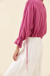 Frances Drawstring Top - Magenta