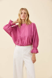Frances Drawstring Top - Magenta