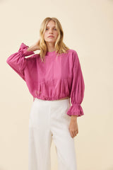 Frances Drawstring Top - Magenta