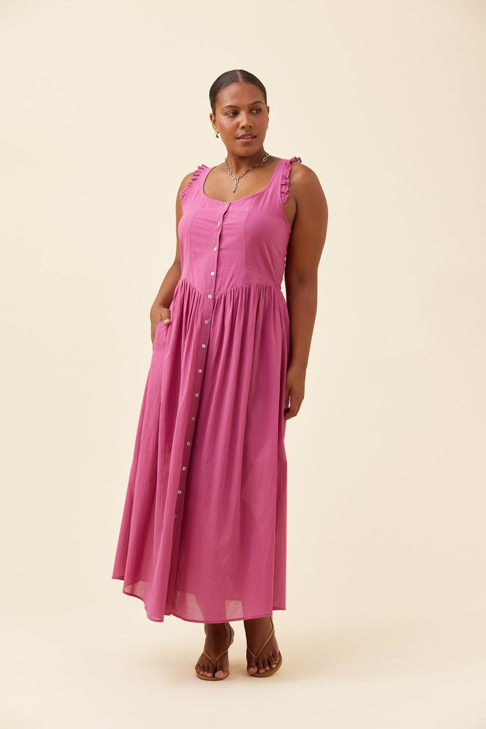 Frances Tank Dress - Magenta