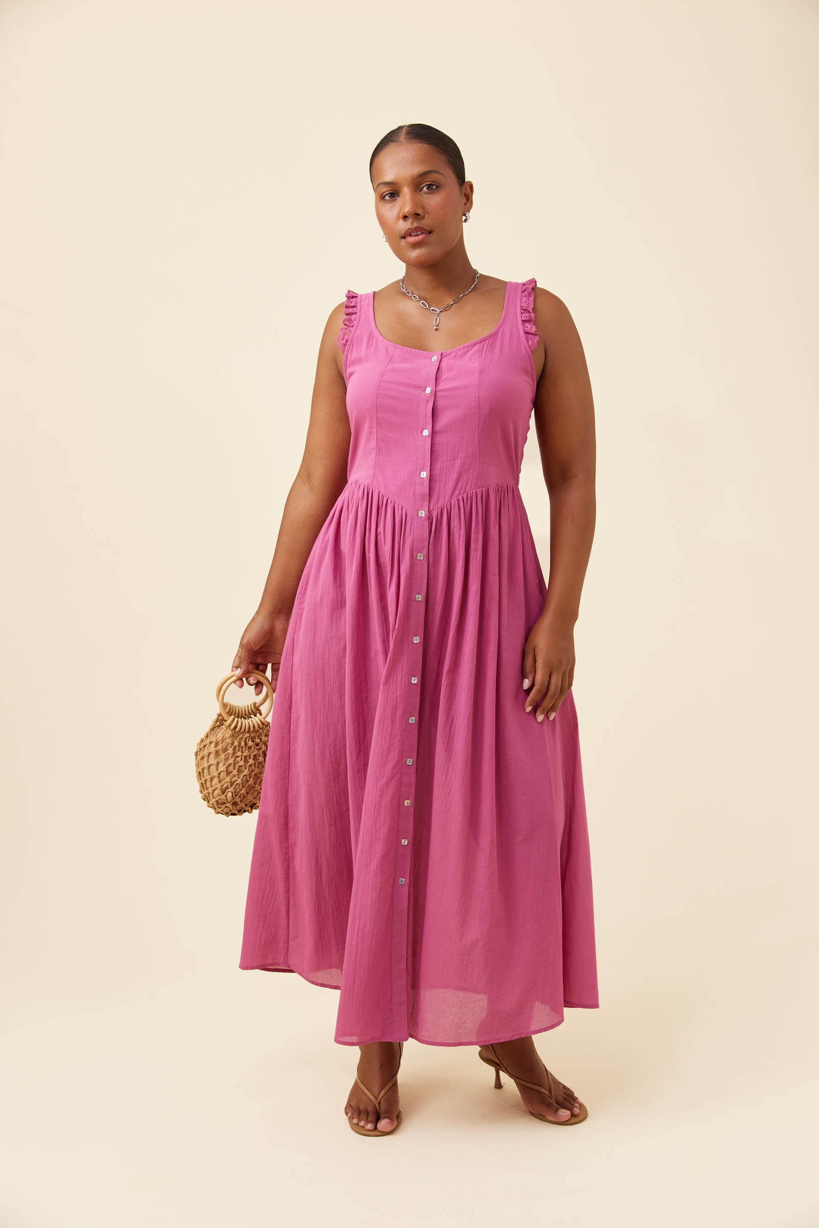 Frances Tank Dress - Magenta