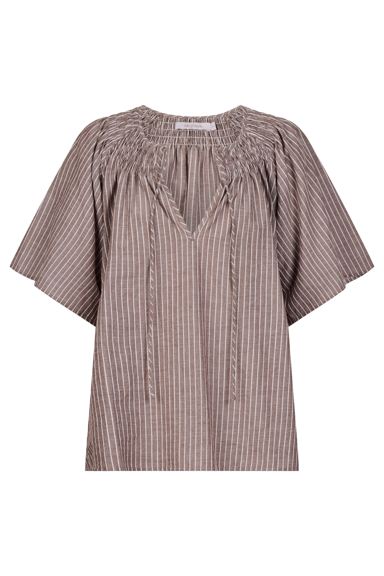 Lyndell Shirred Top - Taupe