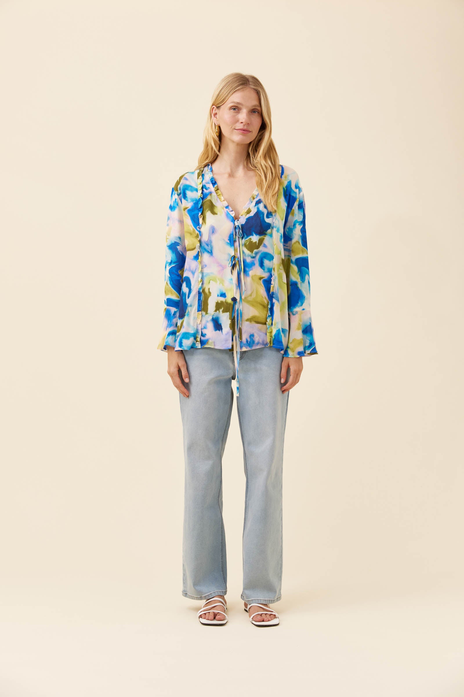 Frida Tie Top - Watercolour
