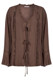 Frida Tie Top - Taupe