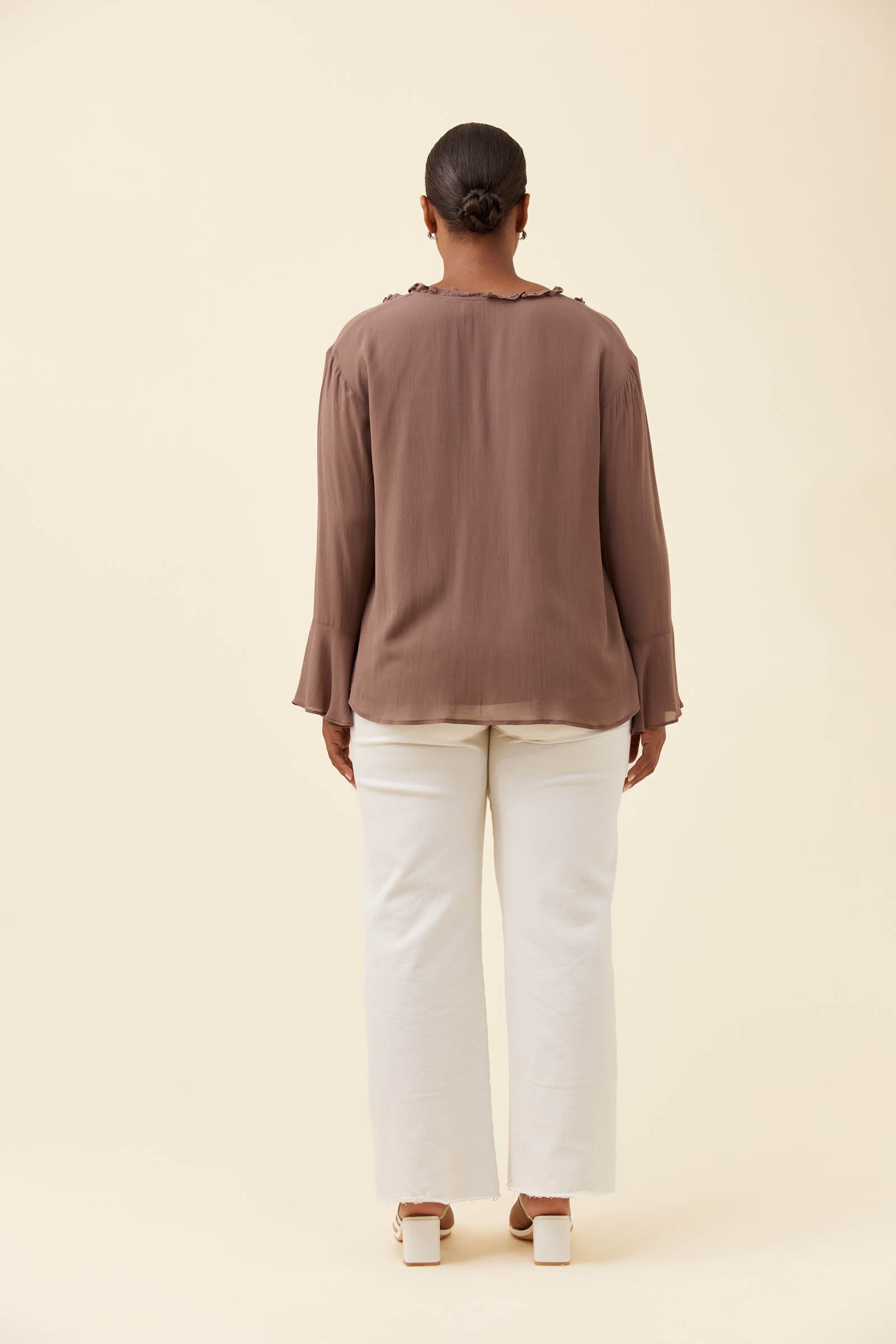 Frida Tie Top - Taupe