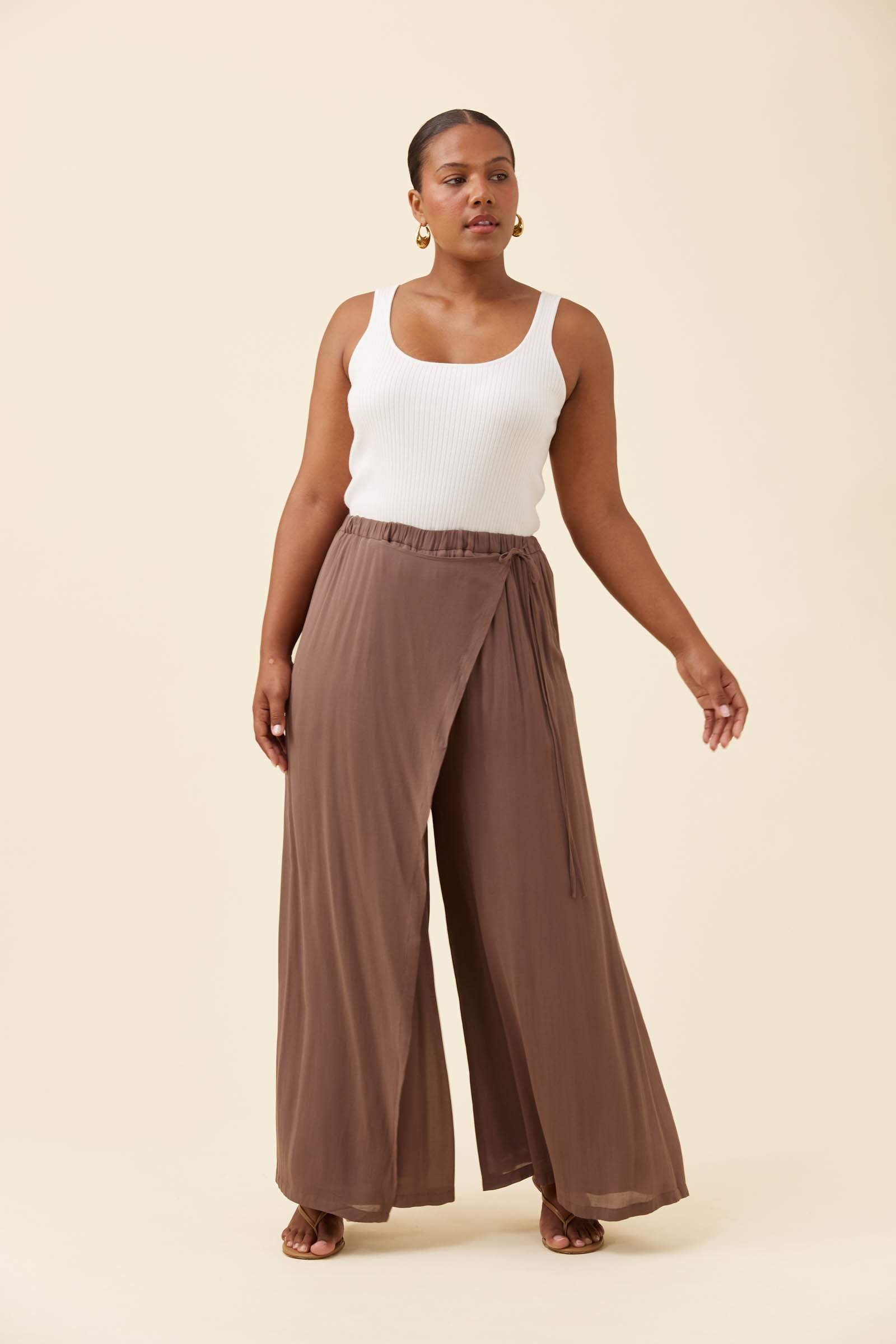 Frida Wrap Pant - Taupe