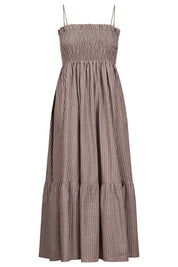 Lyndell Shirred Maxi Dress - Taupe