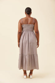 Lyndell Shirred Maxi Dress - Taupe