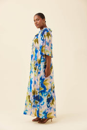 Frida Frill Maxi Dress - Watercolour