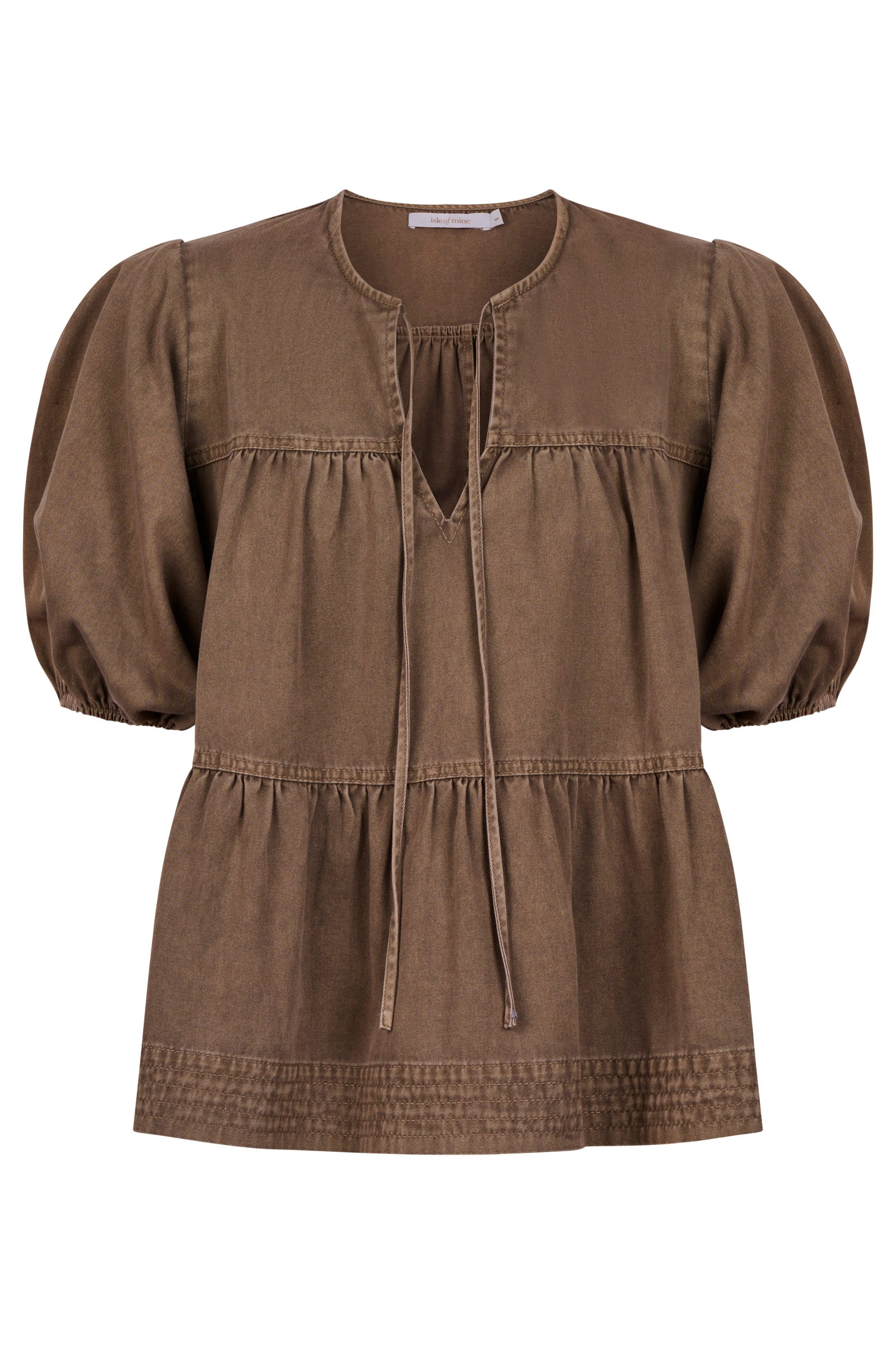 Preston Tie Top - Taupe