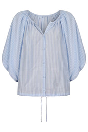 Lyndell Drawstring Top - Light Blue
