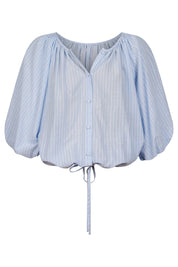 Lyndell Drawstring Top - Light Blue