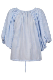 Lyndell Drawstring Top - Light Blue