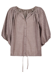 Lyndell Drawstring Top - Taupe