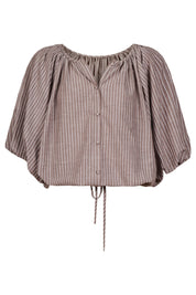 Lyndell Drawstring Top - Taupe